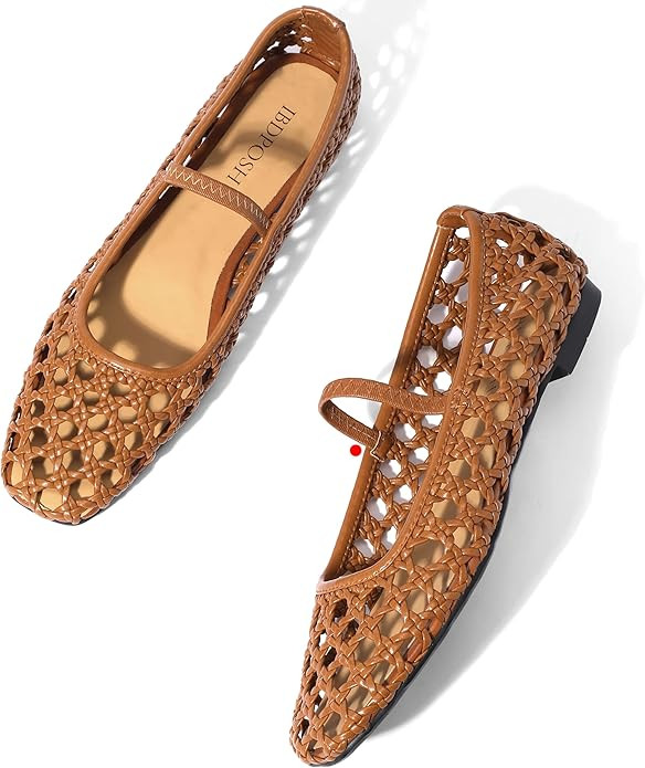 Woven Ballet Flats Shoes for Women with Strap Charming Comfortable Casual Elegance Flat Mary Jane... | Amazon (US)
