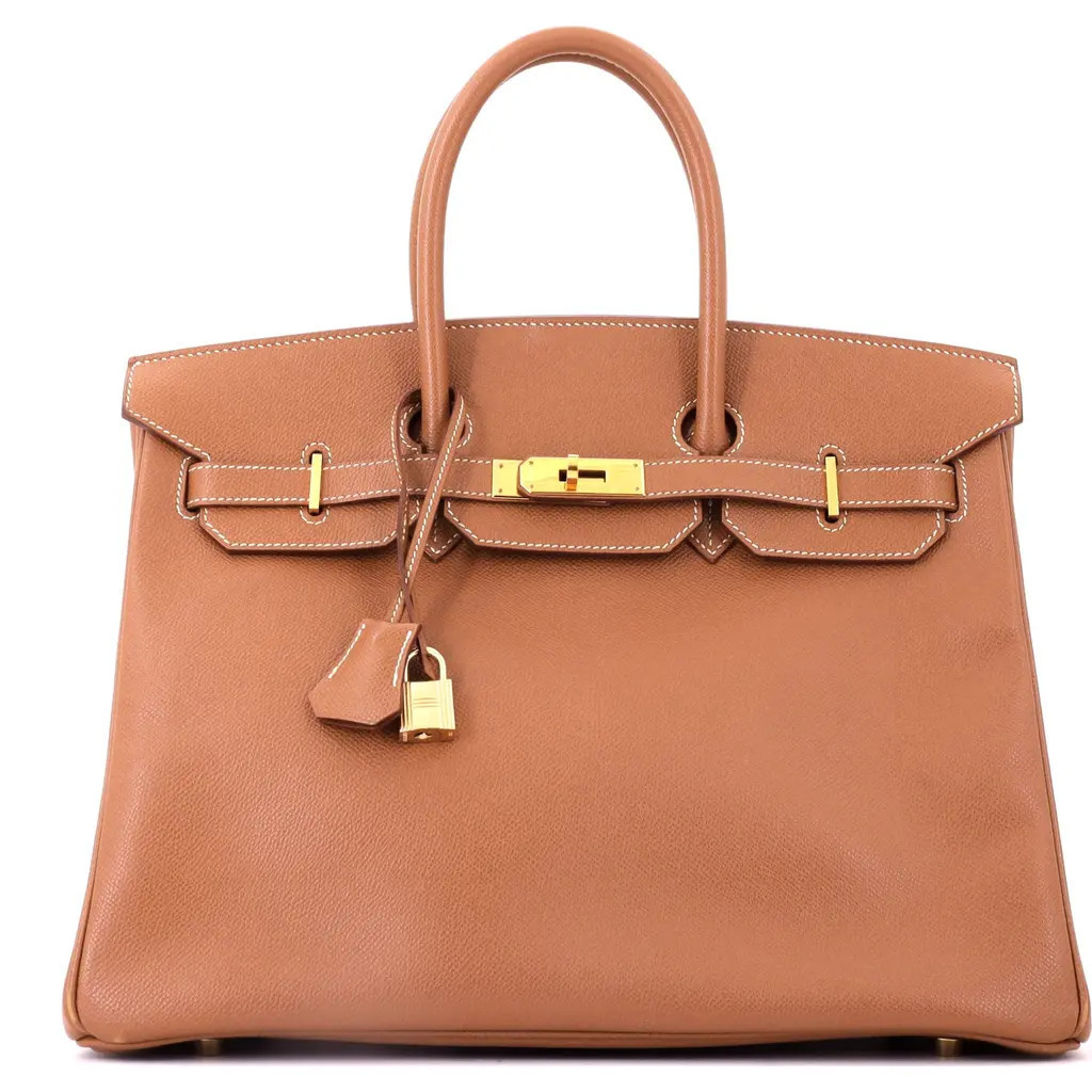 Pre-Owned Hermes Birkin Handbag Brown Courchevel with Gold Hardware 35 in Metallic Gold at Nordstrom, Size Medium | Nordstrom