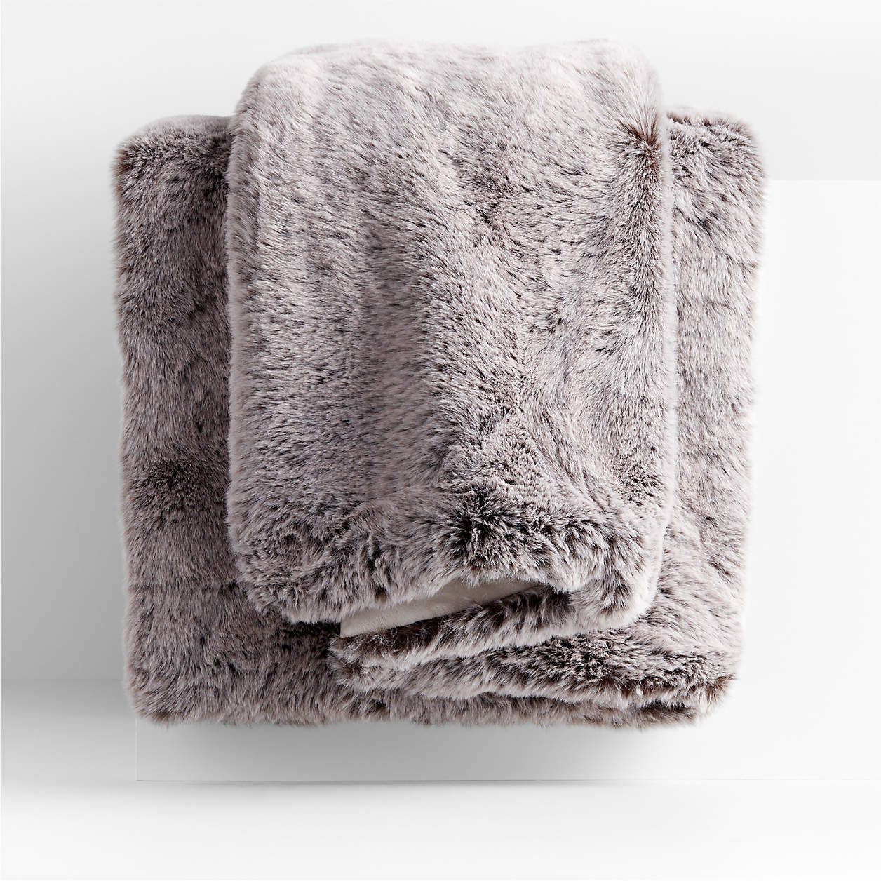 Caramel Brown Faux Fur Holiday Throw Blanket 70"x55" + Reviews | Crate & Barrel | Crate & Barrel