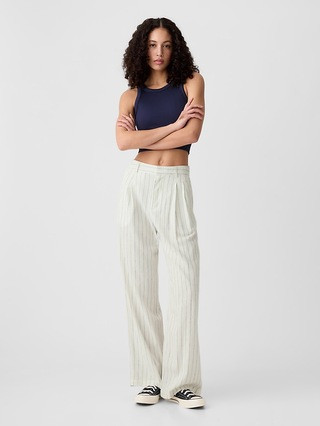 Easy Wide-Leg Linen-Blend Trousers | Gap Factory