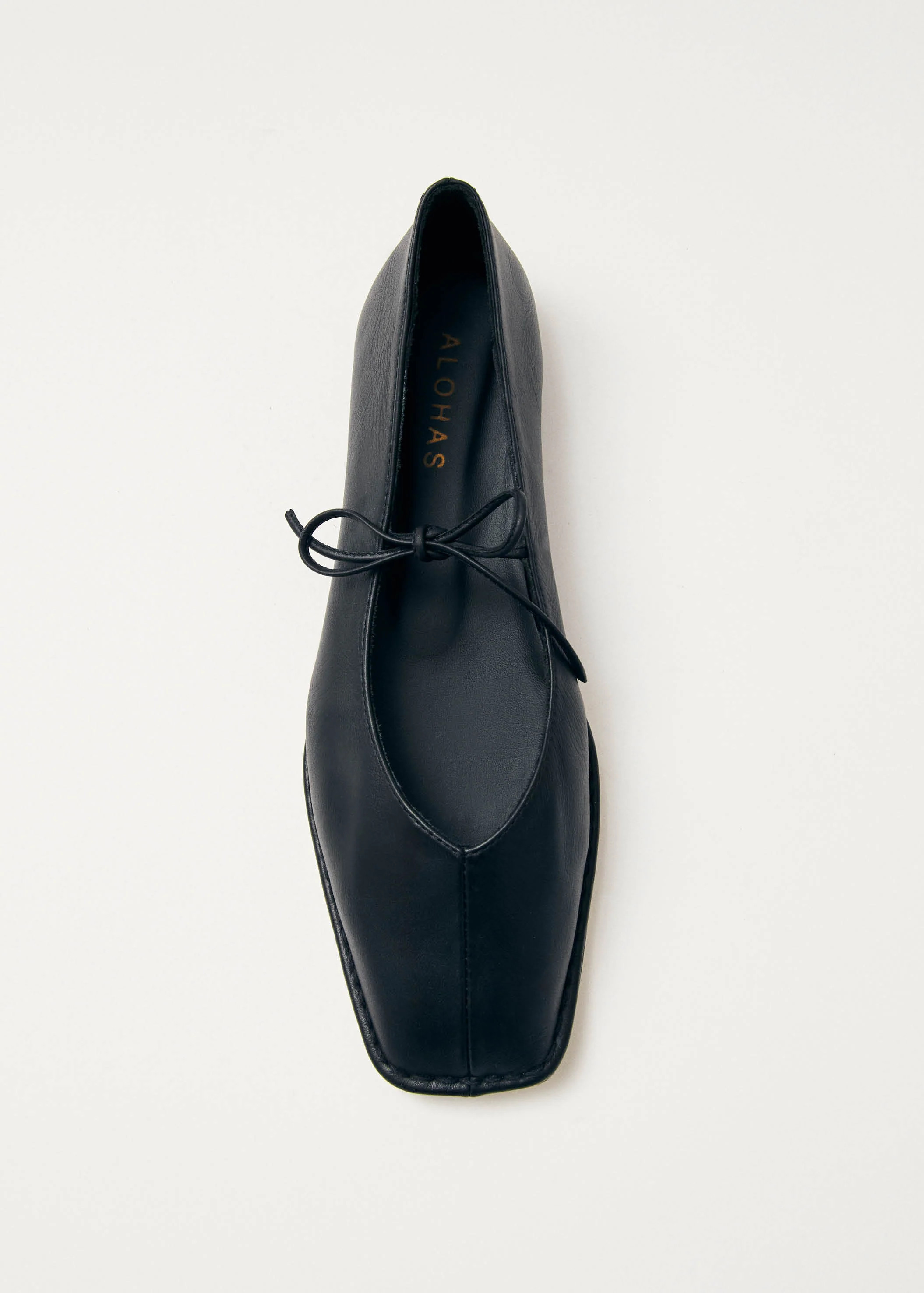 Sway - Black Leather Flats | ALOHAS | Alohas US