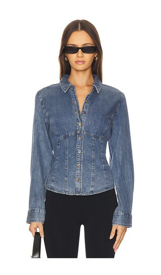 HEARTLOOM Mitchell Shirt in Denim-Medium. - size M | Revolve Clothing (Global)