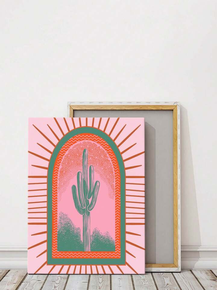 1pc, Desert Cactus Picture Canvas Painting, Cactus Wall Art, Botanical Poster Print, Abstract Mur... | SHEIN