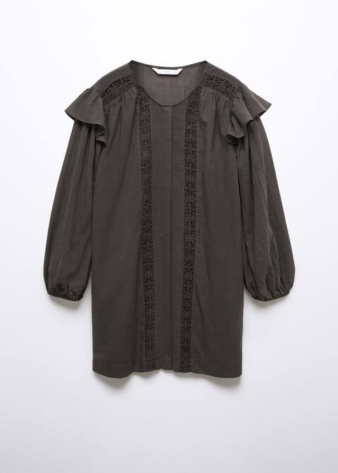 Short dress with lace details | MANGO (US)