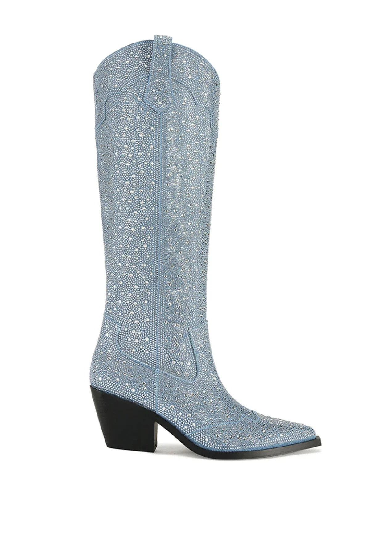 LOUELLA-DENIM WESTERN BOOT | Azalea Wang