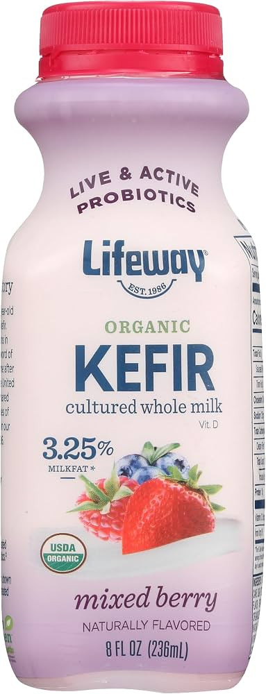 Lifeway Kefir Whole Milk Mixed Berry Organic, 8 Fl Oz | Amazon (US)