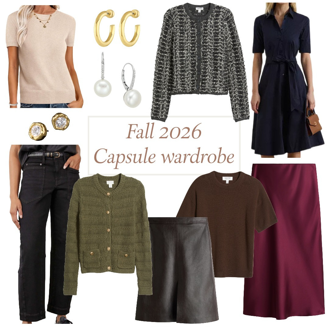 Fall capsule wardrobe. I love soft fabrics, cardigan sweaters, classic dresses and jewelry, and items which easily mix and match. 

 #LTKootd #LTKOver40 #LTKPetite
