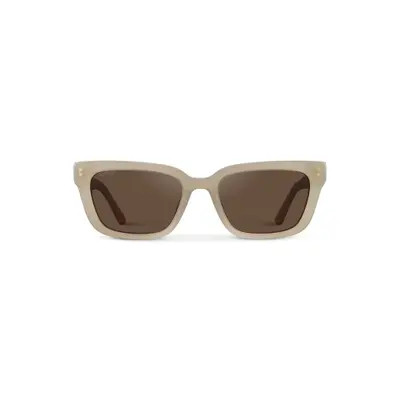 WMP Eyewear Vivian - 52mm Modern Rectangular Polarized Sunglasses in Honeycomb Tortoise at Nordstrom | Nordstrom