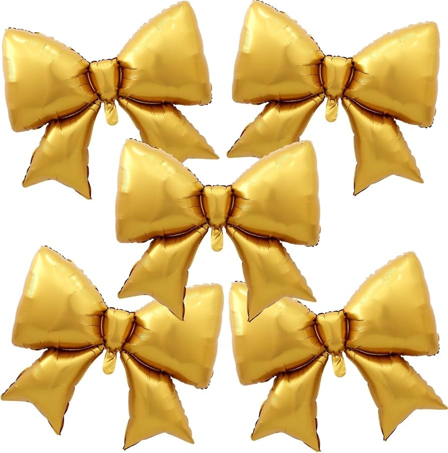 5Pcs 38 Inch Giant Gold Bow Balloon for Birthday Party Decoration | Amazon (US)