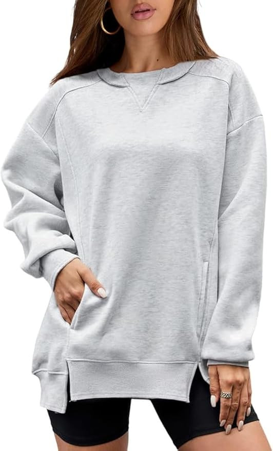 HDLTE Womens Comfort Hoodies Sweatshirt – Oversized Crewneck Pullover Sweatshirt Teen Fleece Tr... | Amazon (US)