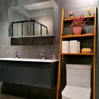 Over The Toilet Ladder Shelf, Bathroom Storage, Wood Shelves, Paper Holder Stand, Laundry Blanket, L | Etsy (US)