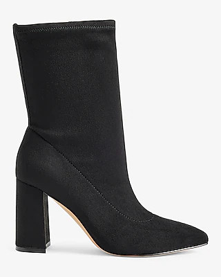 Block Heel Sock Booties | Express