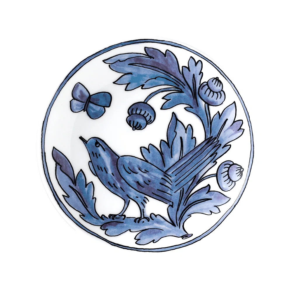 Twig New York Blue Bird 7.5" Bone China Appetizer Plate | Wayfair | Wayfair North America