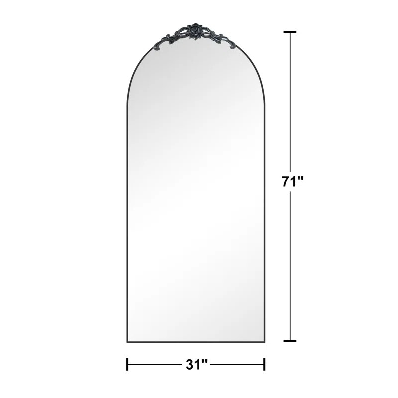 Arch Solid Wood Carved Full Length Mirror Floor Mirror | Wayfair North America