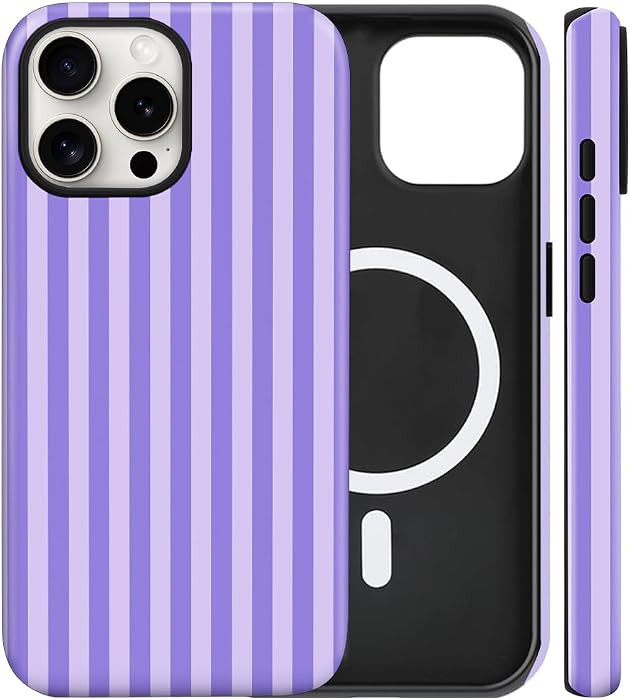 Magnetic for iPhone 13/14 Case Cute Stripes Phone Case, Shockproof Slim TPU and Hard PC Protectiv... | Amazon (US)