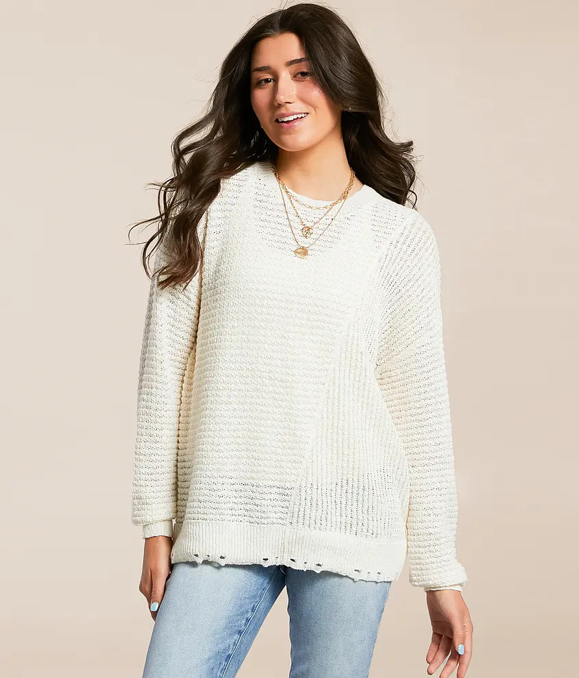Pointelle Oversized Sweater | Buckle