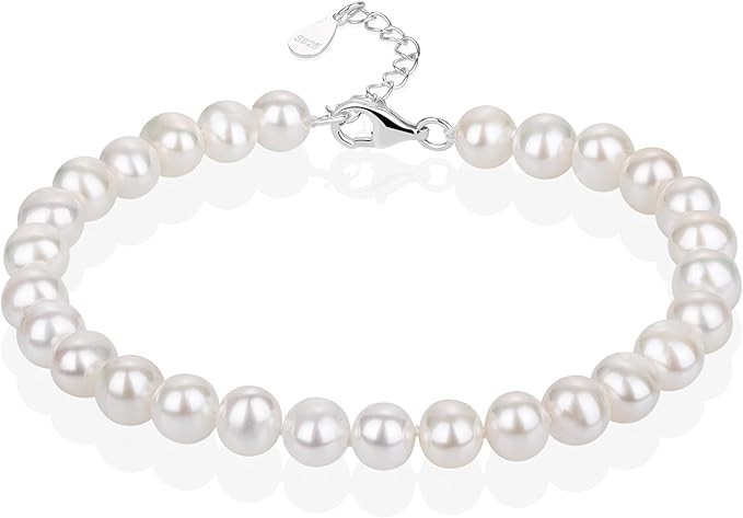 Pearlsays Natural Pearl Bracelets for Women 925 Sterling Silver Bracelets for Women Handmade Jewe... | Amazon (CA)