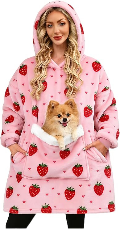 Wearable Blanket Hoodie Gifts for Women Men, Oversized Blanket Sweatshirt Cozy Fleece Blanket wit... | Amazon (US)