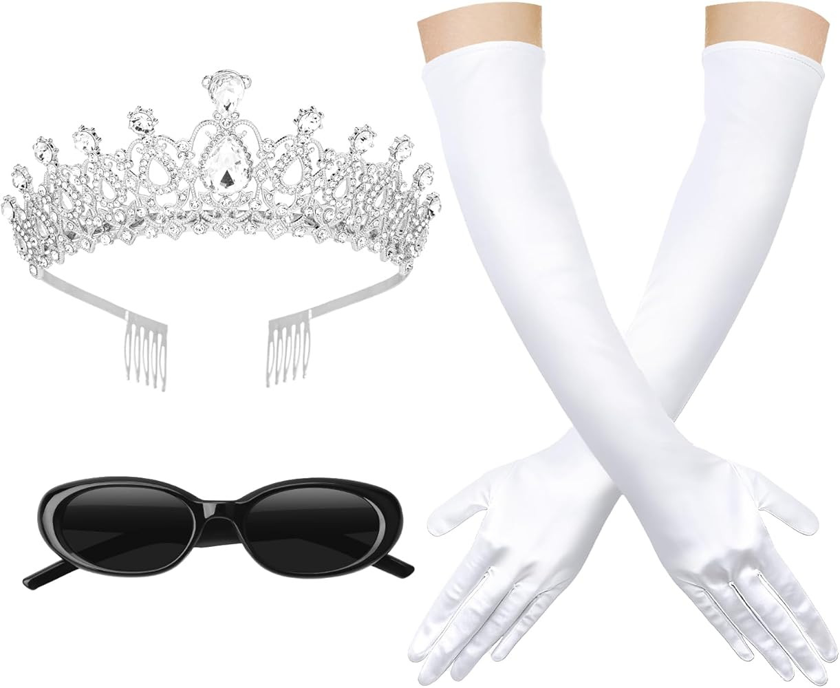 Semato Princess Costume Accessories for Women Princess Bachelorette Party Crown with White Long G... | Amazon (US)