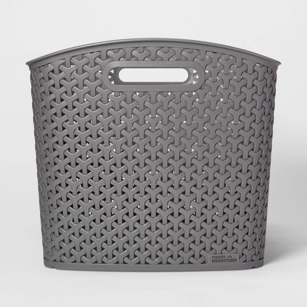 XL Y Weave Curved Bin Earth Gray - Room Essentials | Target