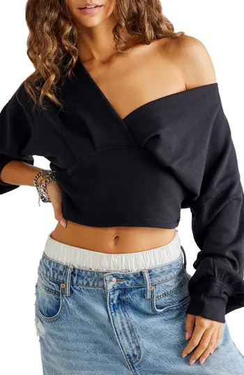 We the Free All Nighter Long Sleeve Surplice Crop Top | Nordstrom