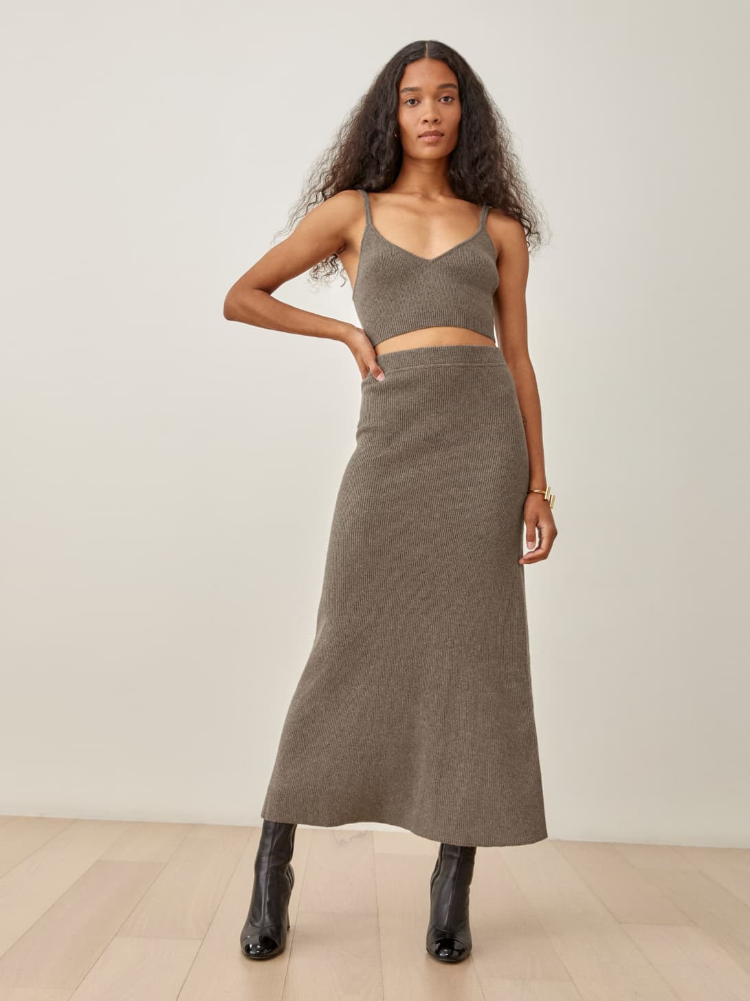 Mae Cashmere Bra And Skirt Set | Reformation (Global)