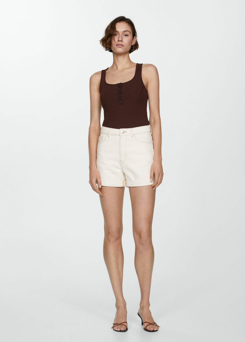 High-rise denim shorts -  Women | Mango United Kingdom | MANGO (UK)