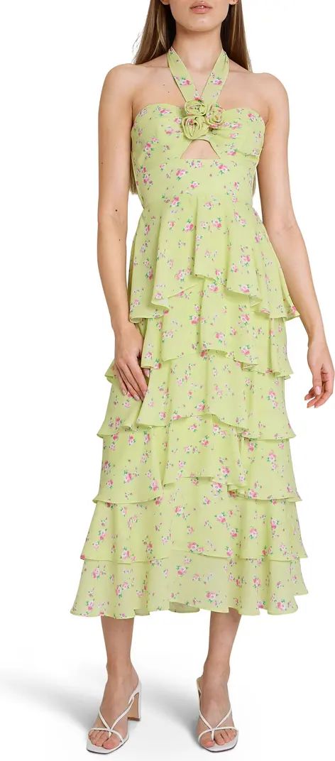 Paloma Floral Halter Neck Tiered Dress | Nordstrom