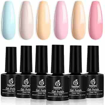 Beetles Gel Nail Polish Set, Marshmallow Collection Spring Summer Pastel Nude Pink Blue 6 Colors ... | Amazon (US)