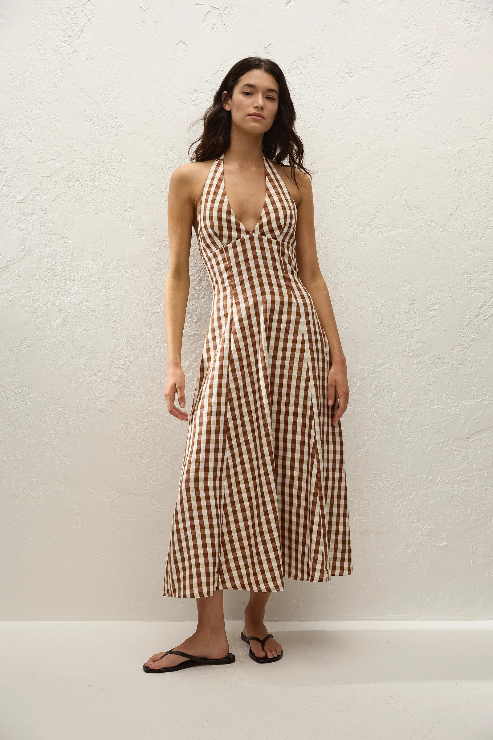 Marais Midi Dress Gingham Cedar - Final Sale | Faithfull (AU)
