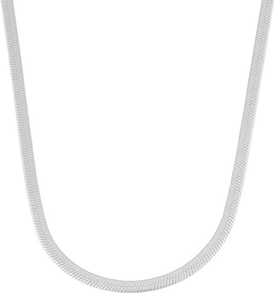 Verona Jewelers Sterling Silver 4.5MM Flexible Flat Herringbone Chain Necklace Men Women 16, 18, ... | Amazon (US)