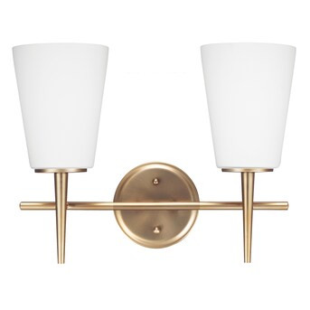 Generation Lighting Driscoll 15.5-in 2-Light Satin Brass Modern/Contemporary Vanity Light | Lowe's