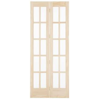 32 in. x 80 in. Classic French 10-Lite Opaque Glass/Wood Interior Bi-fold Door | The Home Depot