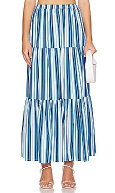 Solid & Striped The Addison Skirt in Marina Blue Stripe from Revolve.com | Revolve Clothing (Global)