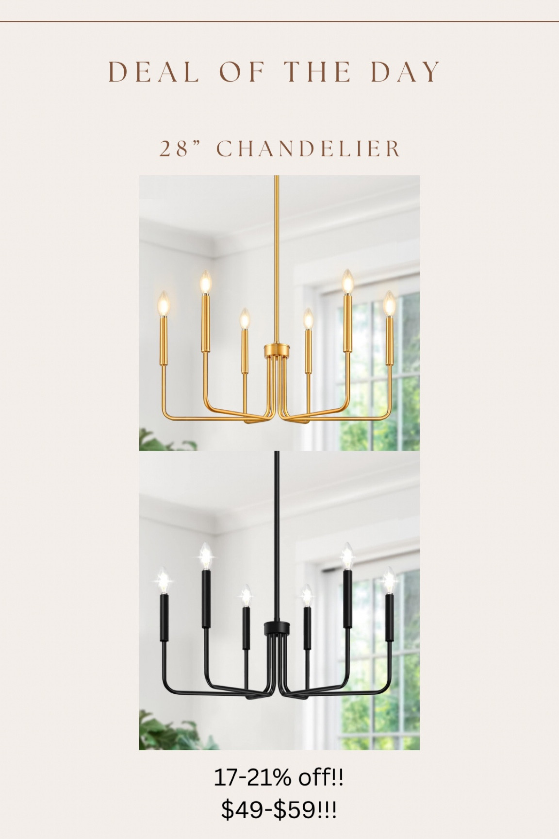 Just found this highly rated chandelier on sale for only $49-$59!! Perfect for anyone wanting a budget friendly space refresh! Great for dining rooms, bedrooms, or office 

#LTKhome #LTKfindsunder50 #LTKsalealert