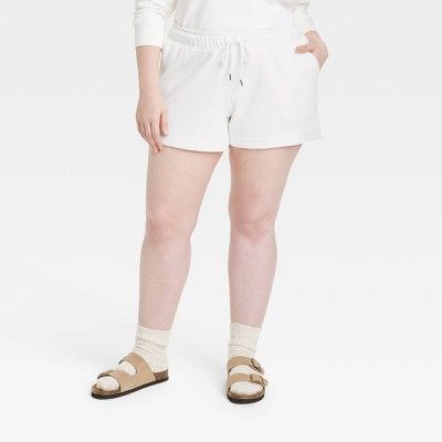 Women's Mid-Rise Fleece Shorts - Universal Thread™ White XXL | Target