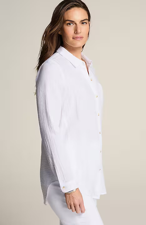 Cotton-Gauze A-Line Tunic | J. Jill