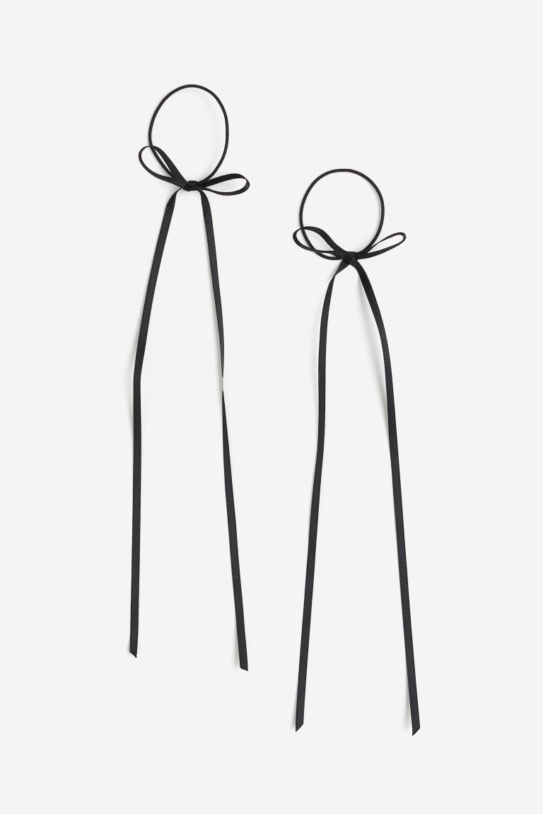 2-pack bow-detail hair elastics | H&M (UK, MY, IN, SG, PH, TW, HK)