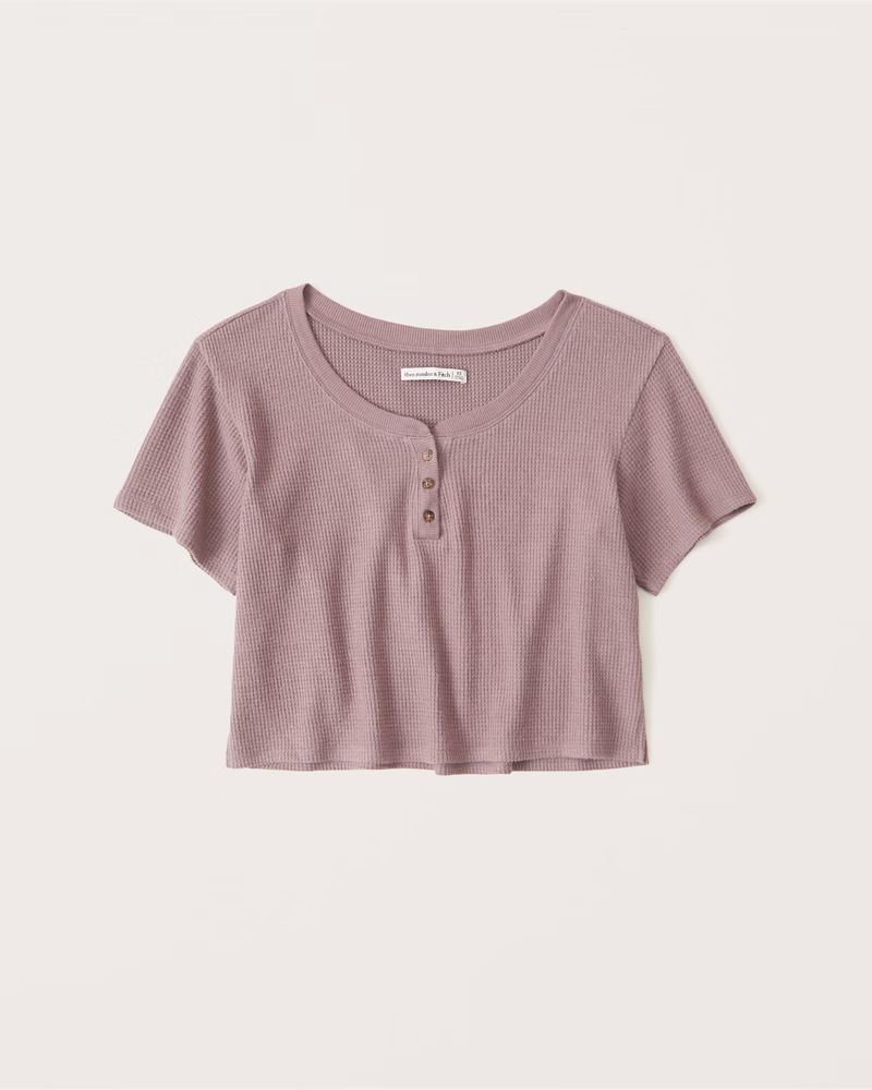 Women's Waffle Lounge Henley Tee | Women's Intimates & Sleepwear | Abercrombie.com | Abercrombie & Fitch (US)