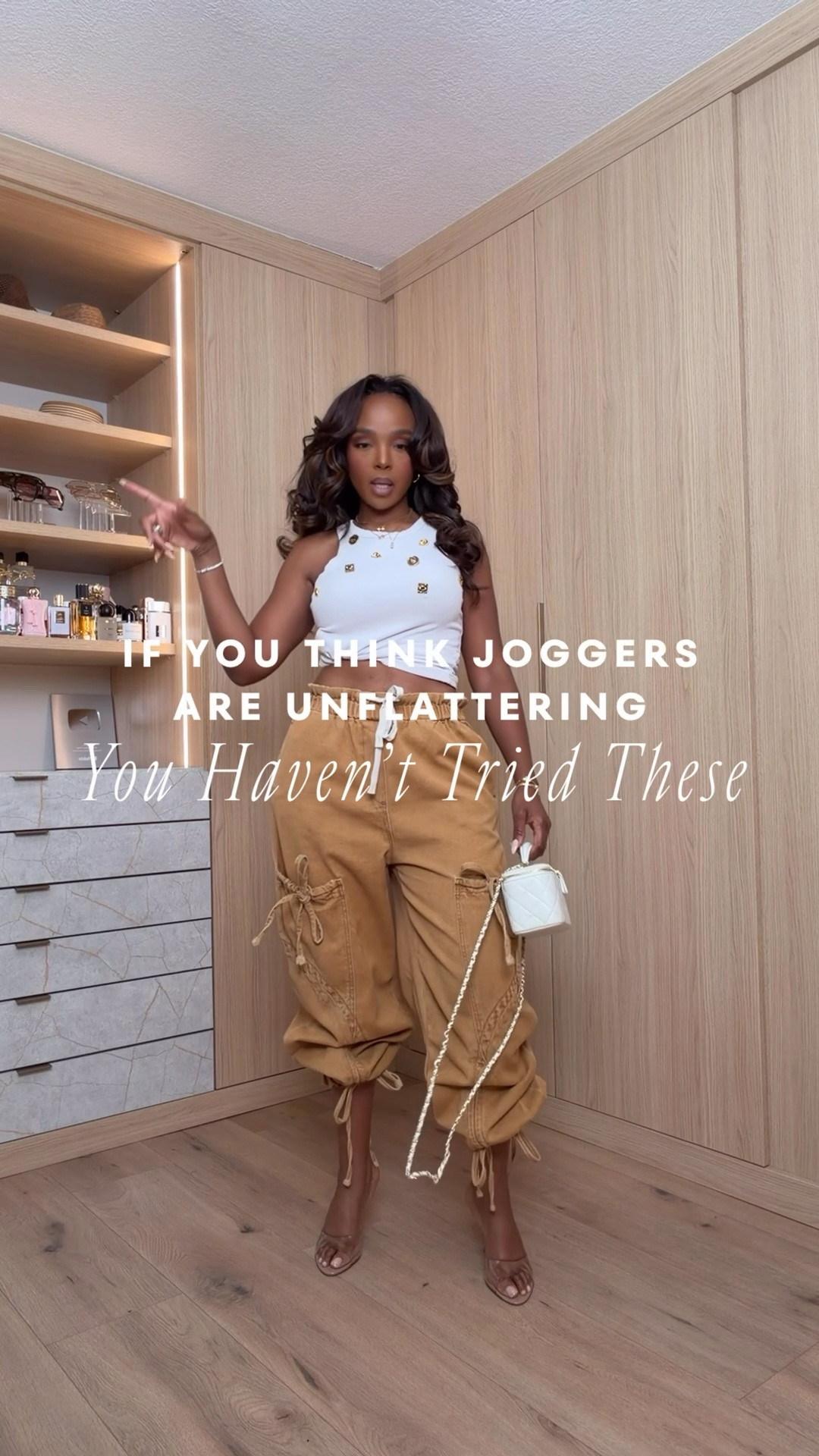 Hi Babes! 🤎✨

Obsessed with this elevated neutral look! These utility-style joggers paired with a simple tank make the perfect mix of effortless and chic.

✨ Fit Details:
• Wearing a Size Small
• True to size
• Relaxed utility jogger pants
• Fitted ribbed tank
• Clear heels for a leg-lengthening look
• Neutral mini bag to finish the outfit

🤍 Where to Wear:
• Dinner dates
• Brunch
• Girls' night
• Shopping
• Vacation
• Casual events
• Weekend outings

✨ Style Tip:
These pants are so versatile! Pair them with a bodysuit and sneakers for daytime or swap in heels and layered gold jewelry for an elevated evening look.

Everything is linked below!

xx, Kira | IG: KirasFashionFinds

Measurements:
5'4" | Size Small | 140 lbs