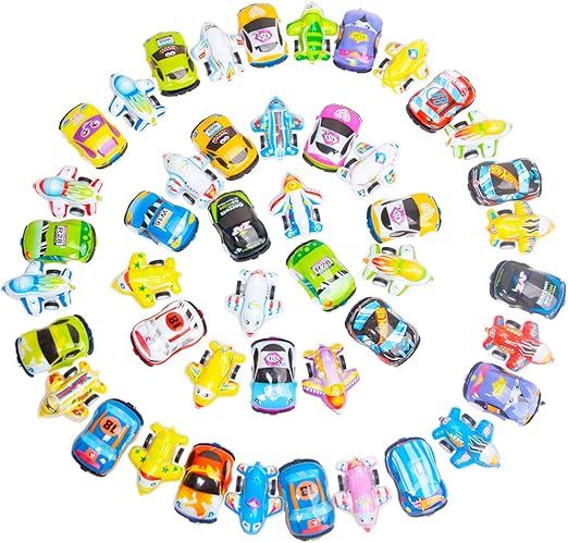 46 Pcs Mini Pull Back Planes and Cars for Toddlers Boys and Girls, Pull Back Racing Vehicles Set ... | Amazon (US)