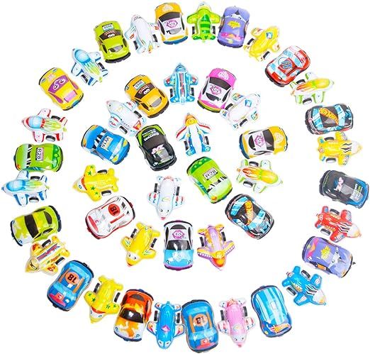 46 Pcs Mini Pull Back Planes and Cars for Toddlers Boys and Girls, Pull Back Racing Vehicles Set ... | Amazon (US)