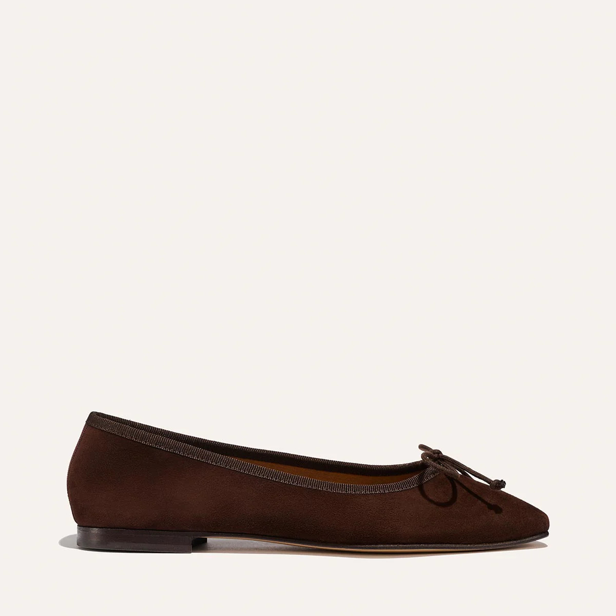 Dark Brown Suede Ballet Flats in Square Toe | The Fonteyn | Margaux