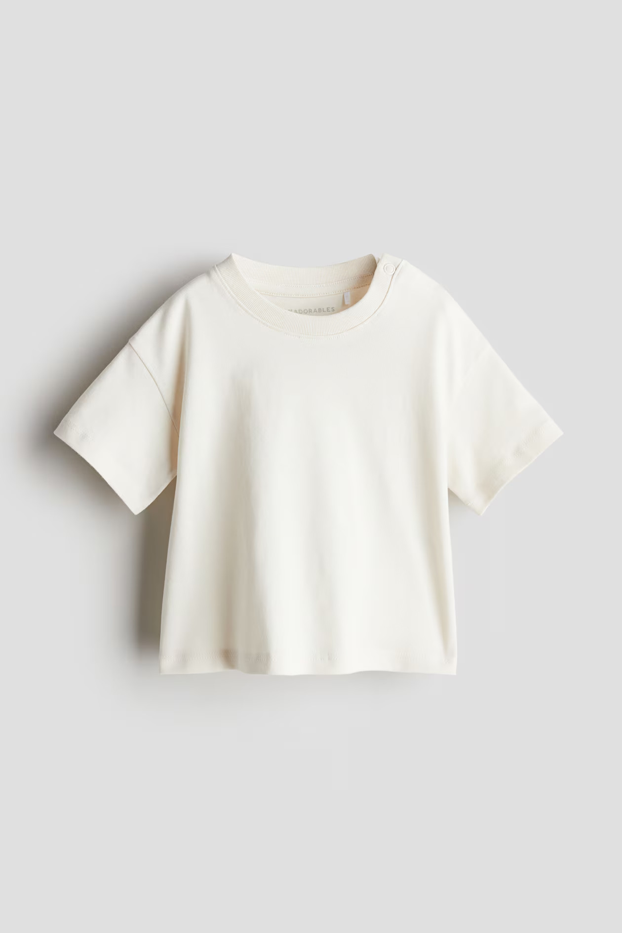 Oversized Cotton T-shirt - Round Neck - Short sleeve - Cream - Kids | H&M US | H&M (US + CA)
