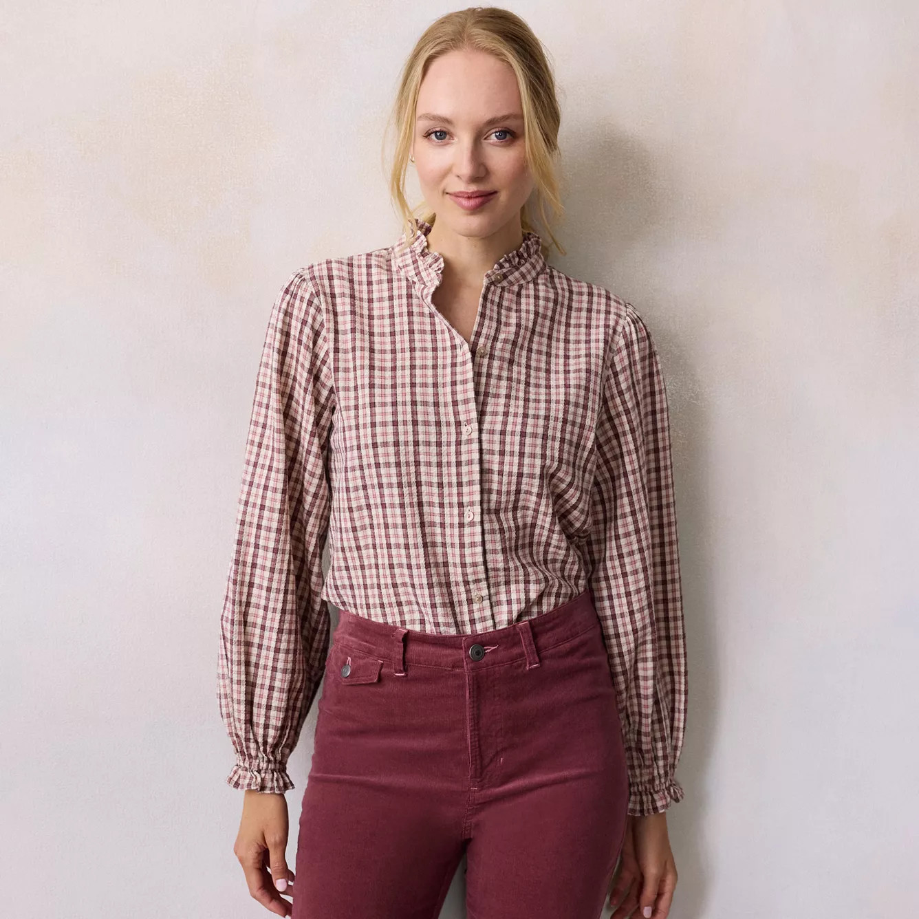 Women's LC Lauren Conrad Long Sleeve Mockneck Blouse | Kohl's