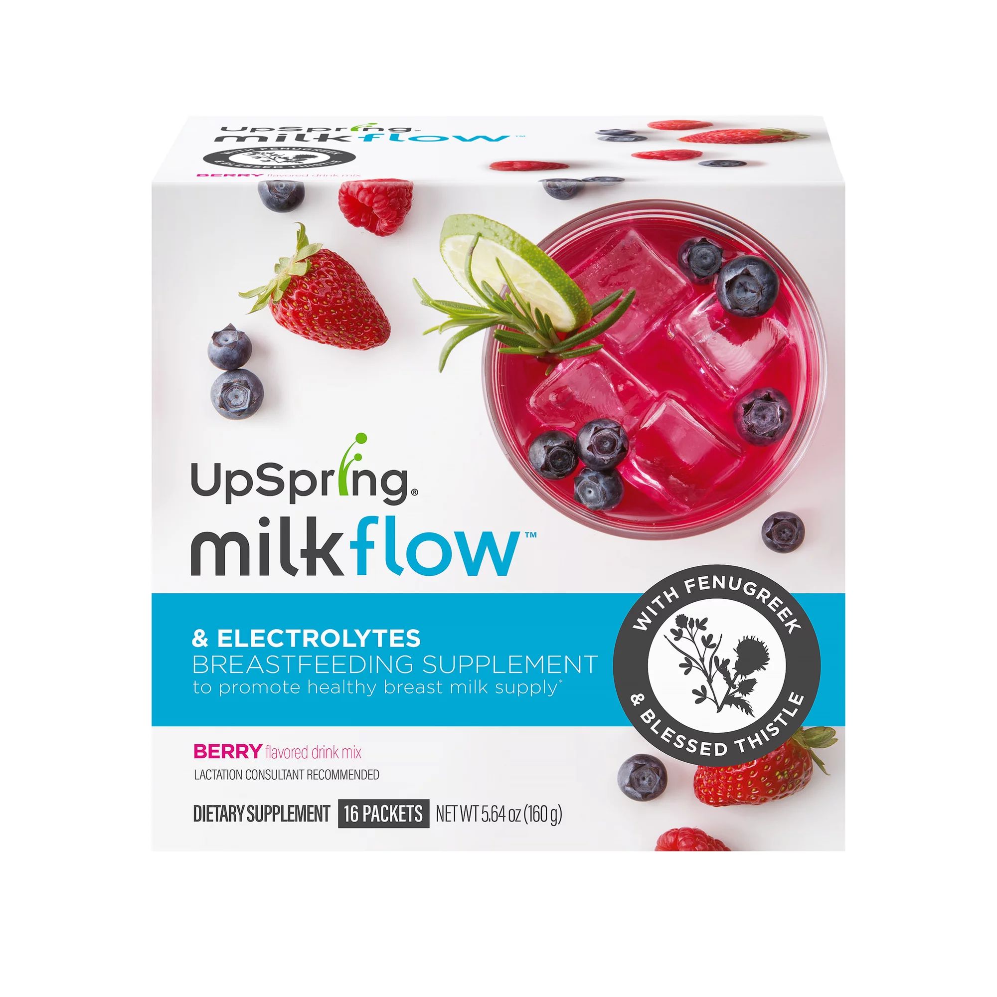 Upspring Milkflow Breastfeeding Supplement with Electrolytes, Berry Flavor, 16 count | Walmart (US)