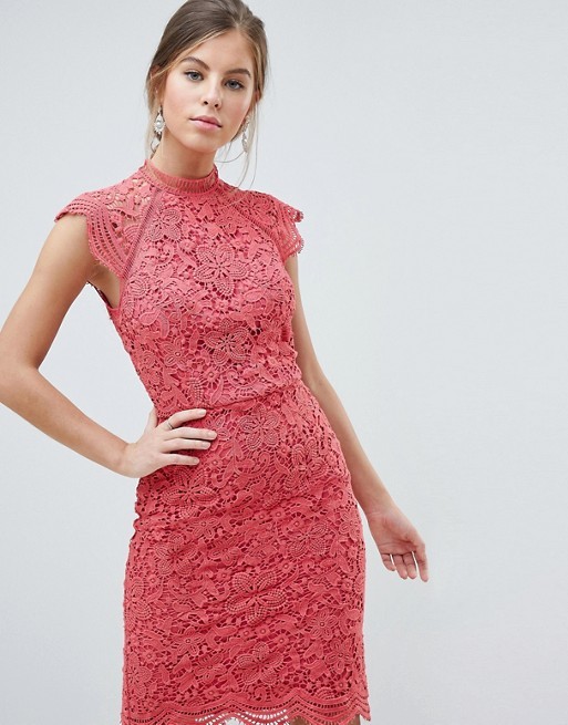 Chi Chi London Scallop Lace Pencil Dress | ASOS US