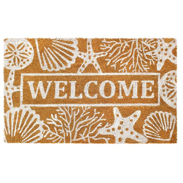 RugSmith Machine Tufted Seashells and Starfish Indoor and Outdoor Coir Doormat, 18" x 30" - Walma... | Walmart (US)
