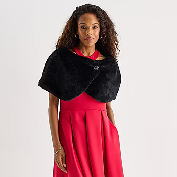 new!Danny & Nicole Womens Faux Fur Shrug | JCPenney