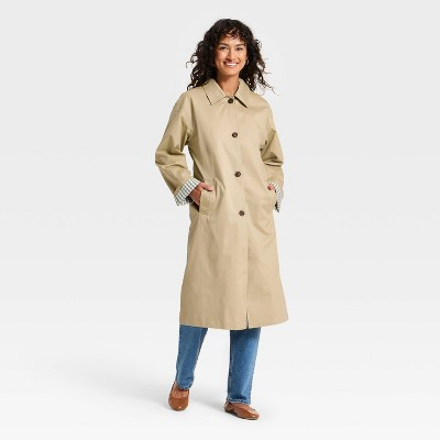 Women's Twill Trench Coat - Universal Thread™ Tan L | Target